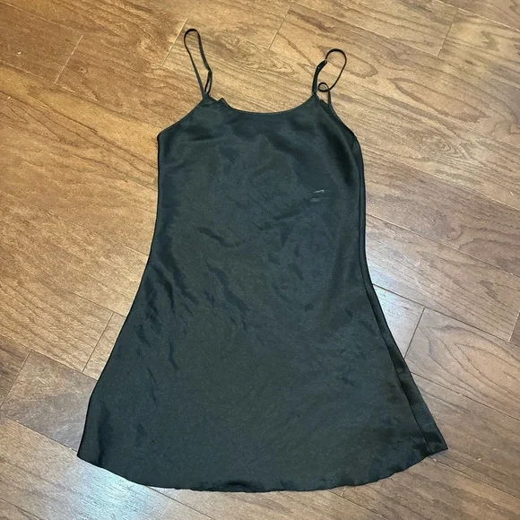 Shein Black Cami Polyester Night Dress Gown Size Medium - Picture 3 of 3